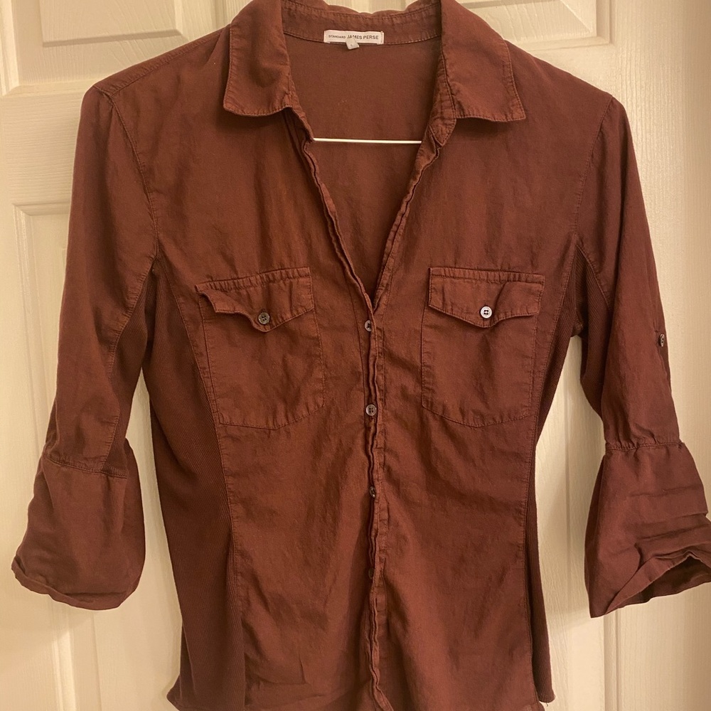 James Perse Classic Side Panel Button Down - image 1